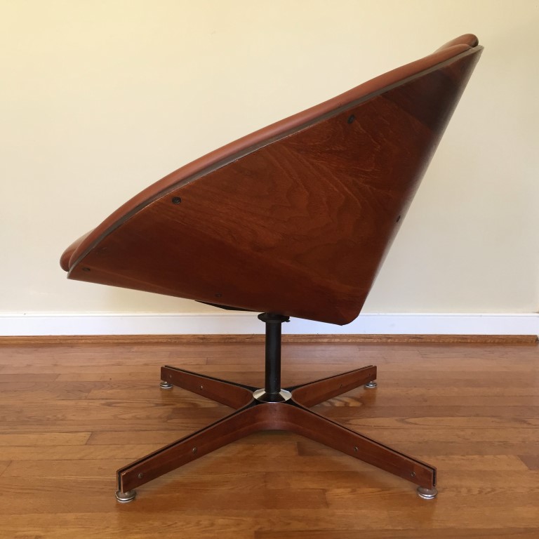mid century modern bentwood swivel chair George Mulhauser for Plycraft