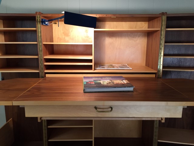 vintage norwegian teak hideaway desk