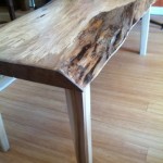 spalted elm slab coffee table with natural edge