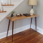 foyer table with live edge and McCobb Legs