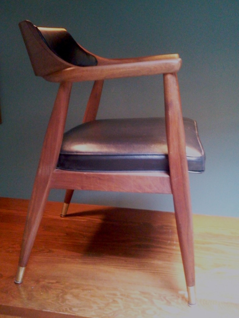 mid century modern walnut office chair