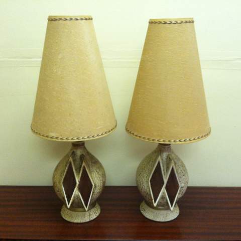 mid century bulbous lamps