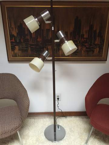 mid century floor lamp pivoting melamine cones