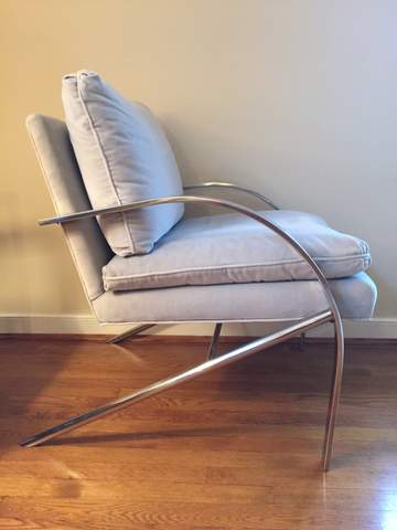 bernhardt flair chairs 70's chrome & velvet