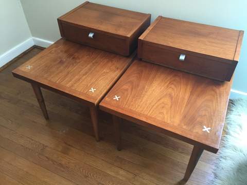 mid century modern american of martinsville end table with drawer