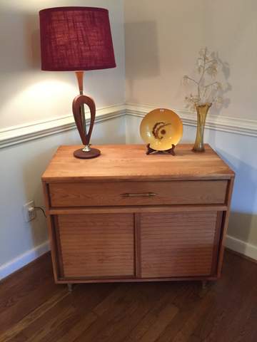 hand crafted fir mid century storage cabinet