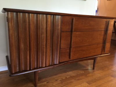 vintage mid century modern walnut credenza United Furniture