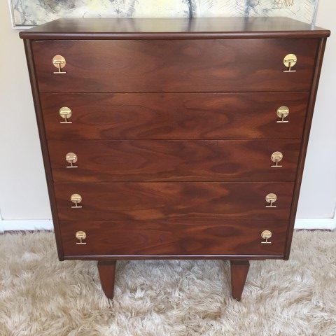 mid century modern tivoli collection teak highboy dresser by stanley furniture company