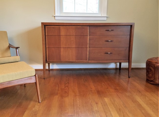 mid century modern dresser walnut rosewood copper Century Furniture Co.
