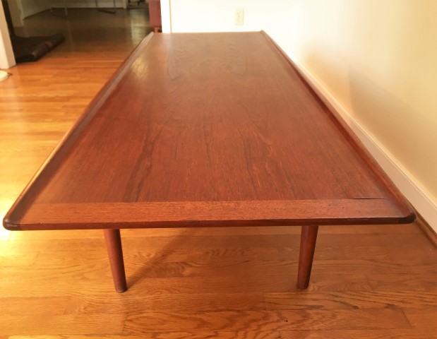 danish modern mid century teak coffee table