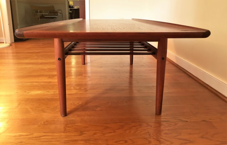 danish modern mid century teak coffee table