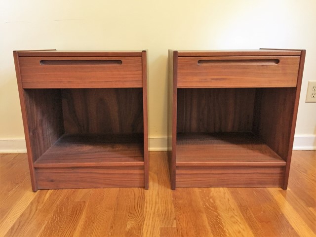 Danish rosewood side tables with drawer