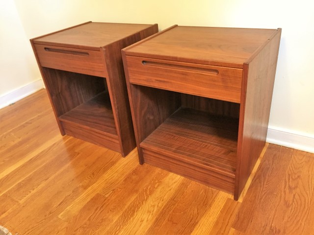 Danish rosewood side tables with drawer 