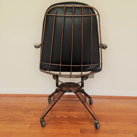 mid century modern swivel chair castors rolling homecrest