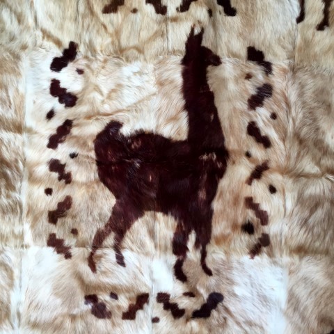 vintage alpaca pelt mosaic rug