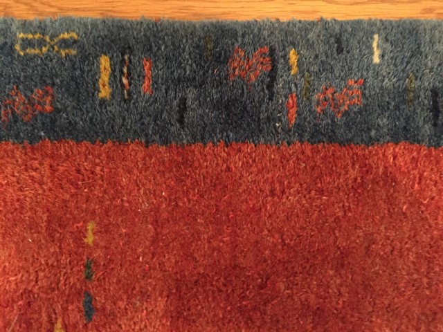 hand knotted gabbeh runner red blue