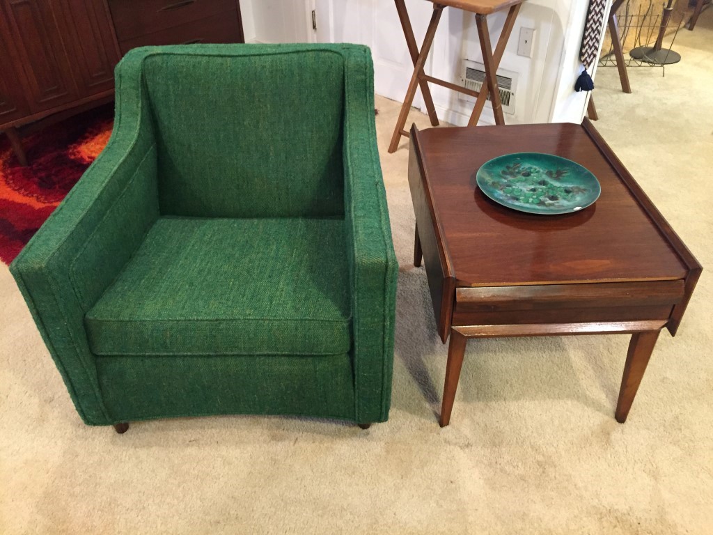 mid century upholstered lounge chair