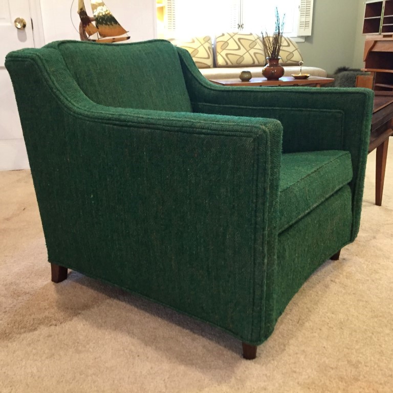 mid century upholstered lounge chair