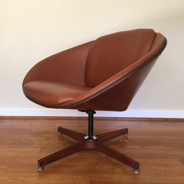 mid century modern bentwood swivel chair George Mulhauser for Plycraft