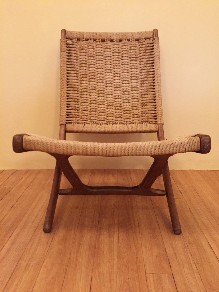 vintage danish scissor folding chair