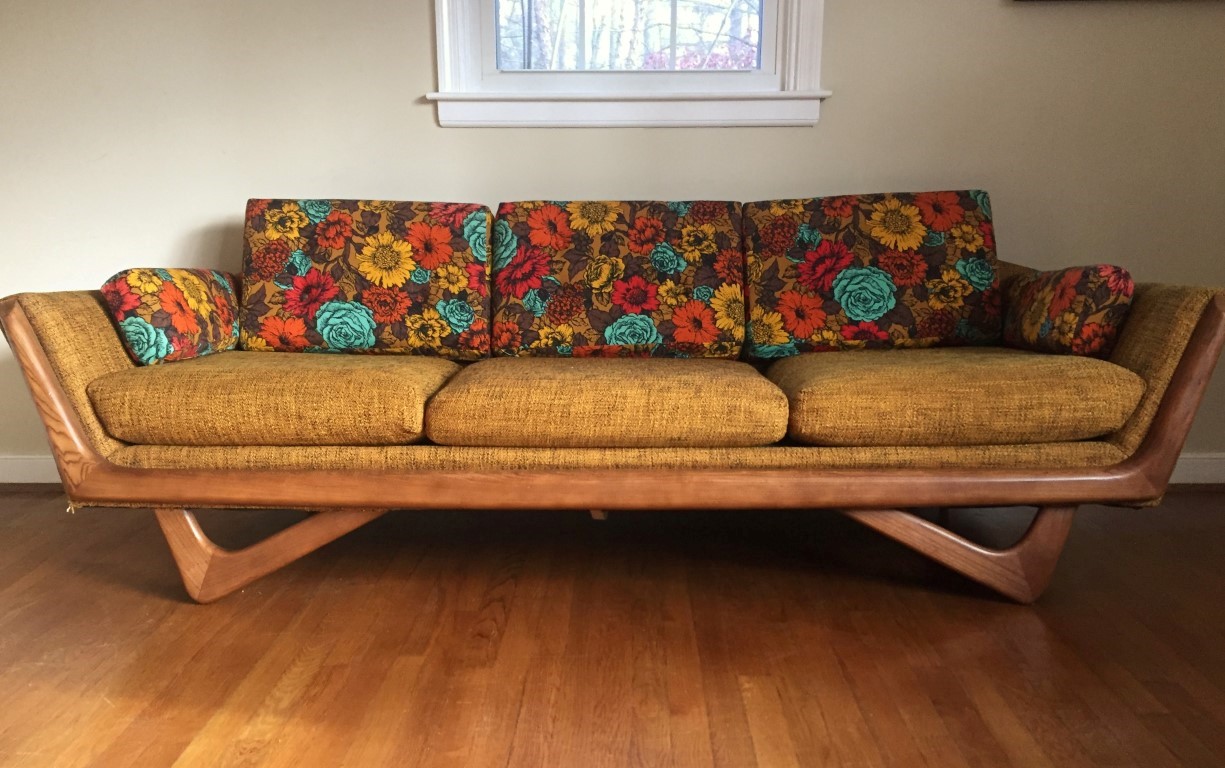 vintage mid century modern gondola sofa pearsall