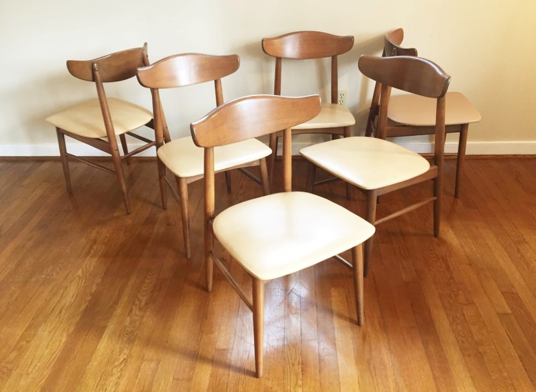 Mid Century Vintage Danish Modern Birchcraft Dining Chairs by Baumritter