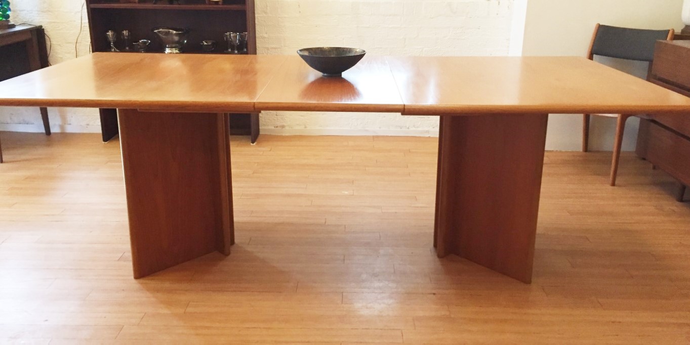 Danish Modern teak dining set table and 8 chairs