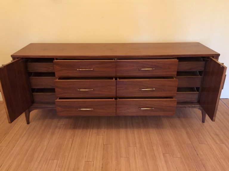 MidCentury Modern 12 Drawer Walnut Dresser by Kent Coffey Perspecta