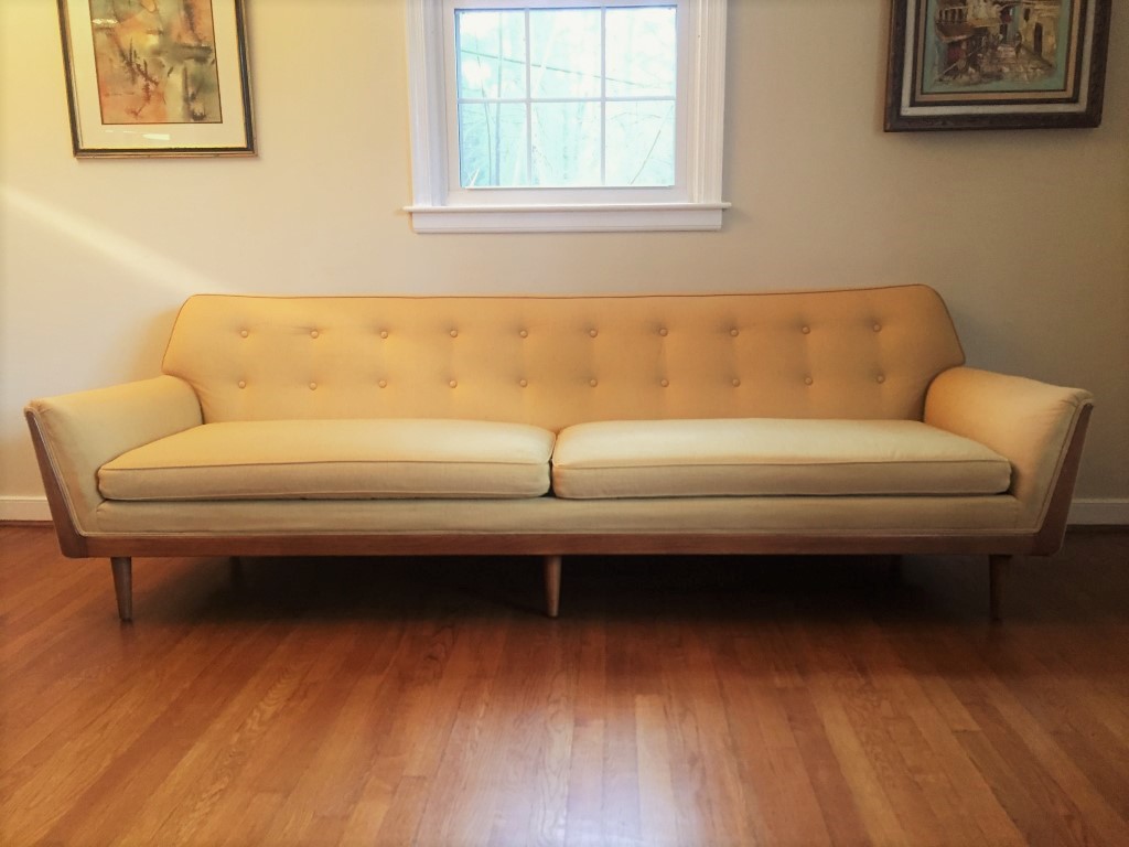 mid century modern custom sofa barney flagg drexel parallel