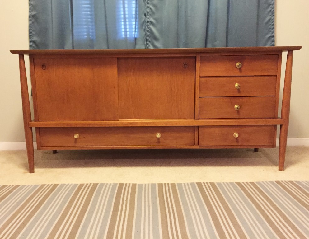 mid century modern credenza sliding doors drawers shelves Mt. airy furniture