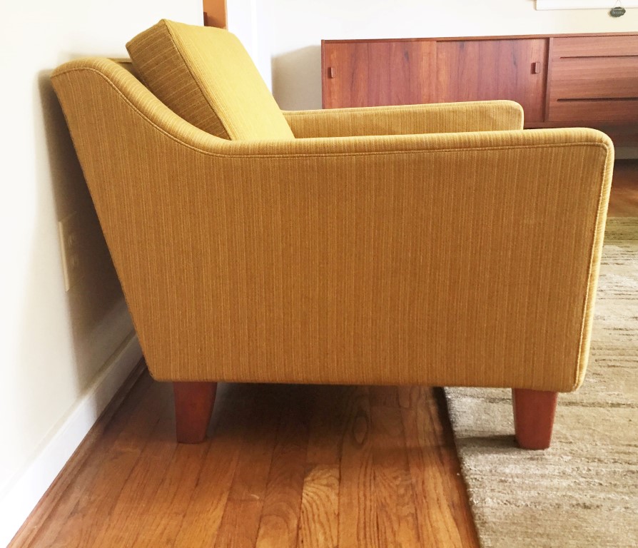 danish modern mid century upholstered lounge chairs