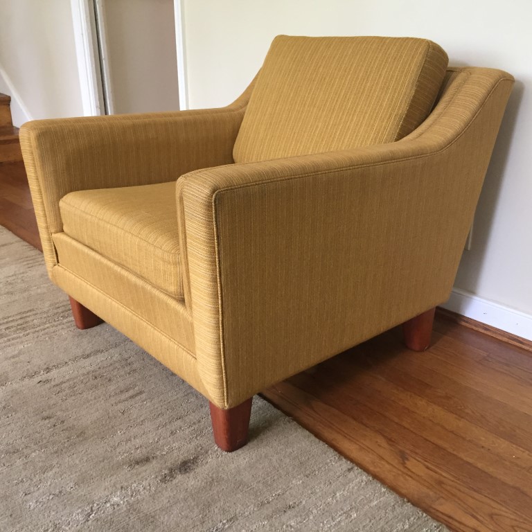 danish modern mid century upholstered lounge chairs