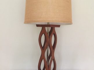 braided sculpted walnut brass table lamp