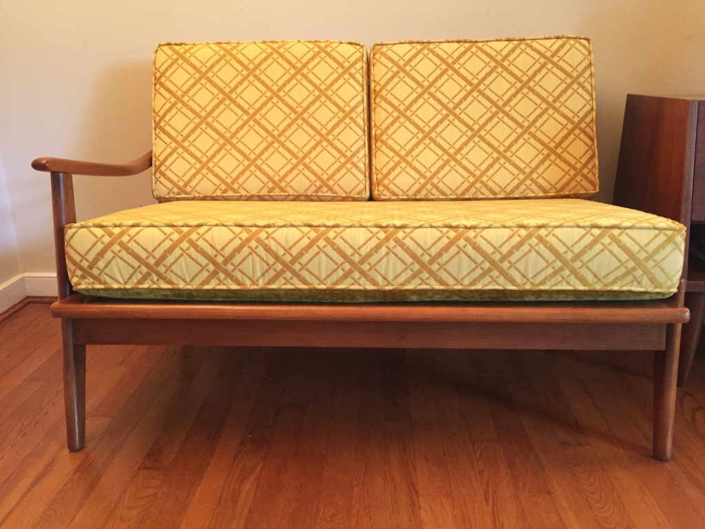 mid century modern sectional sofa walnut loveseat