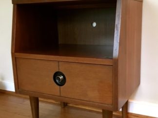 mid century modern walnut nightstand one drawer stanley