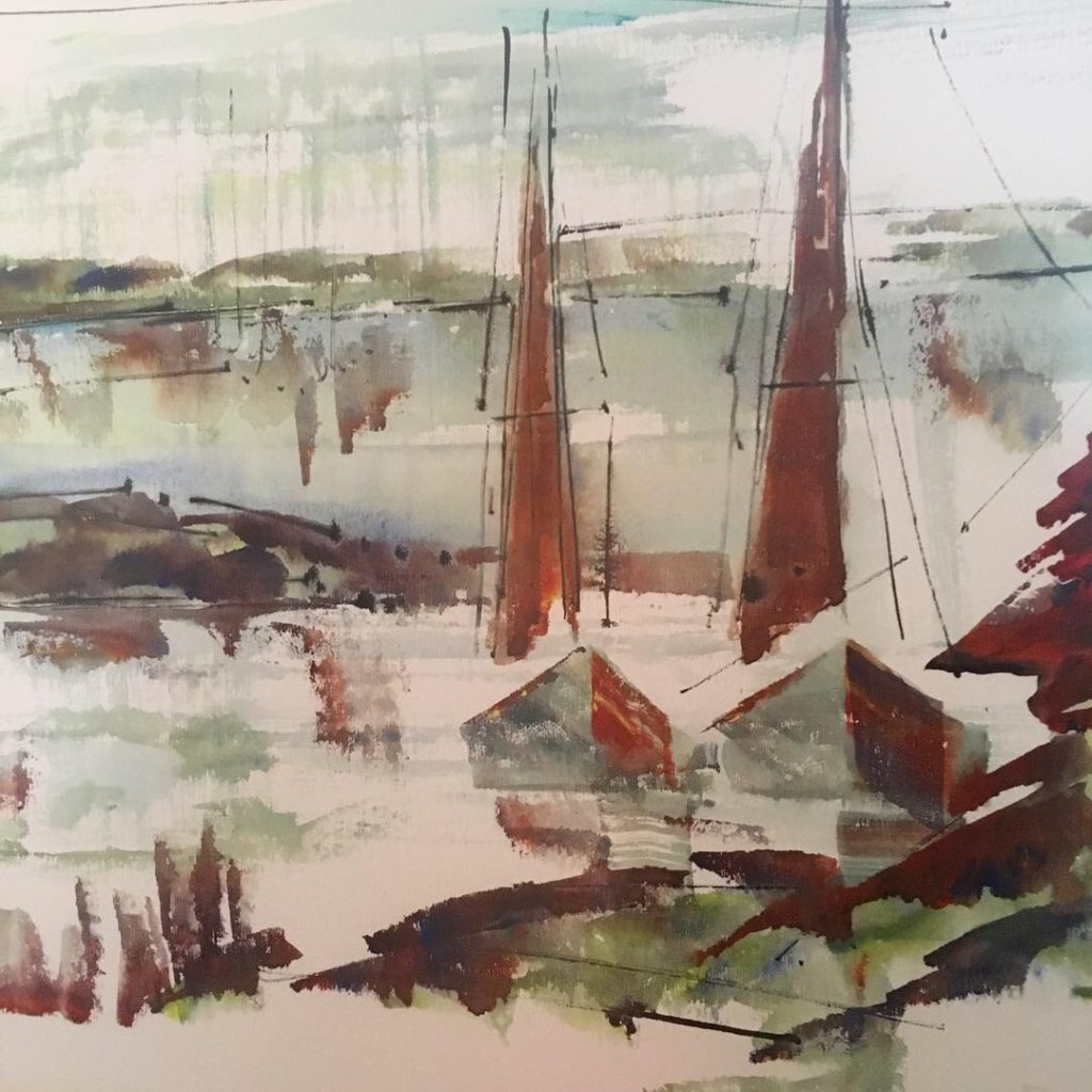 Mid Century Modern Watercolor Print by Alfred Birdsey EPOCH