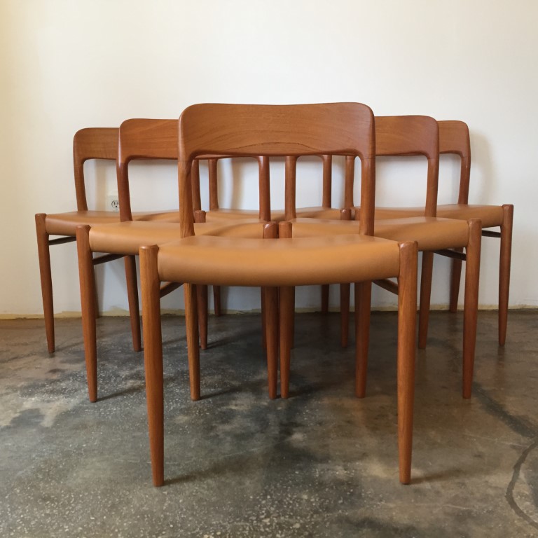 Danish Modern Teak Dining Chairs Niels, Niels Moller Dining Chairs 75 Inches