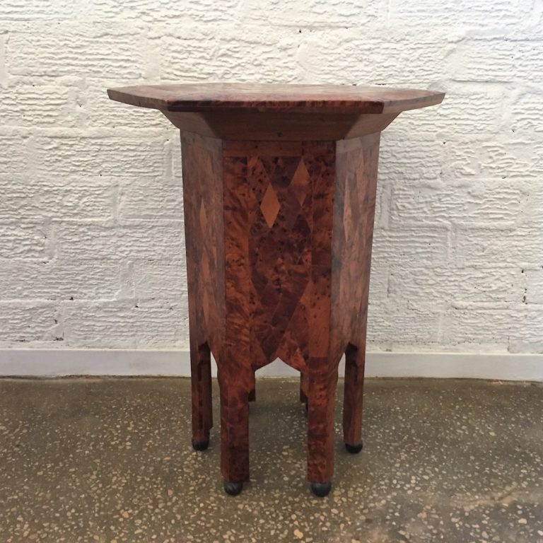Vintage Moroccan Burl Wood Accent Table EPOCH