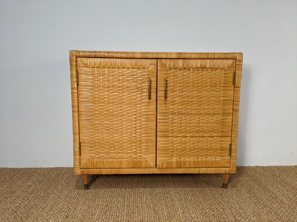Antique Split Bamboo Storage Cabinet - Clearance - Endicott Home