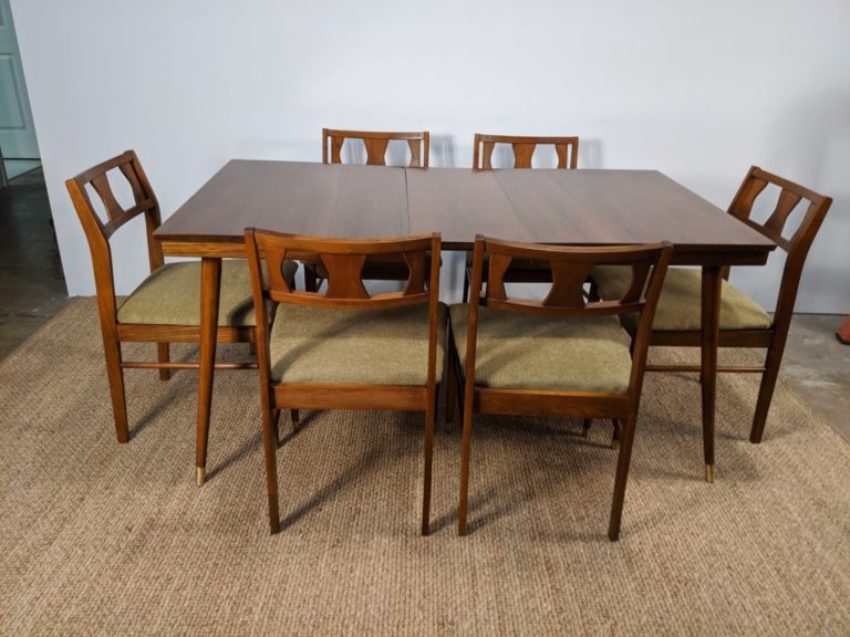 Danish Modern Dining Set, One Leaf, Six Chairs EPOCH