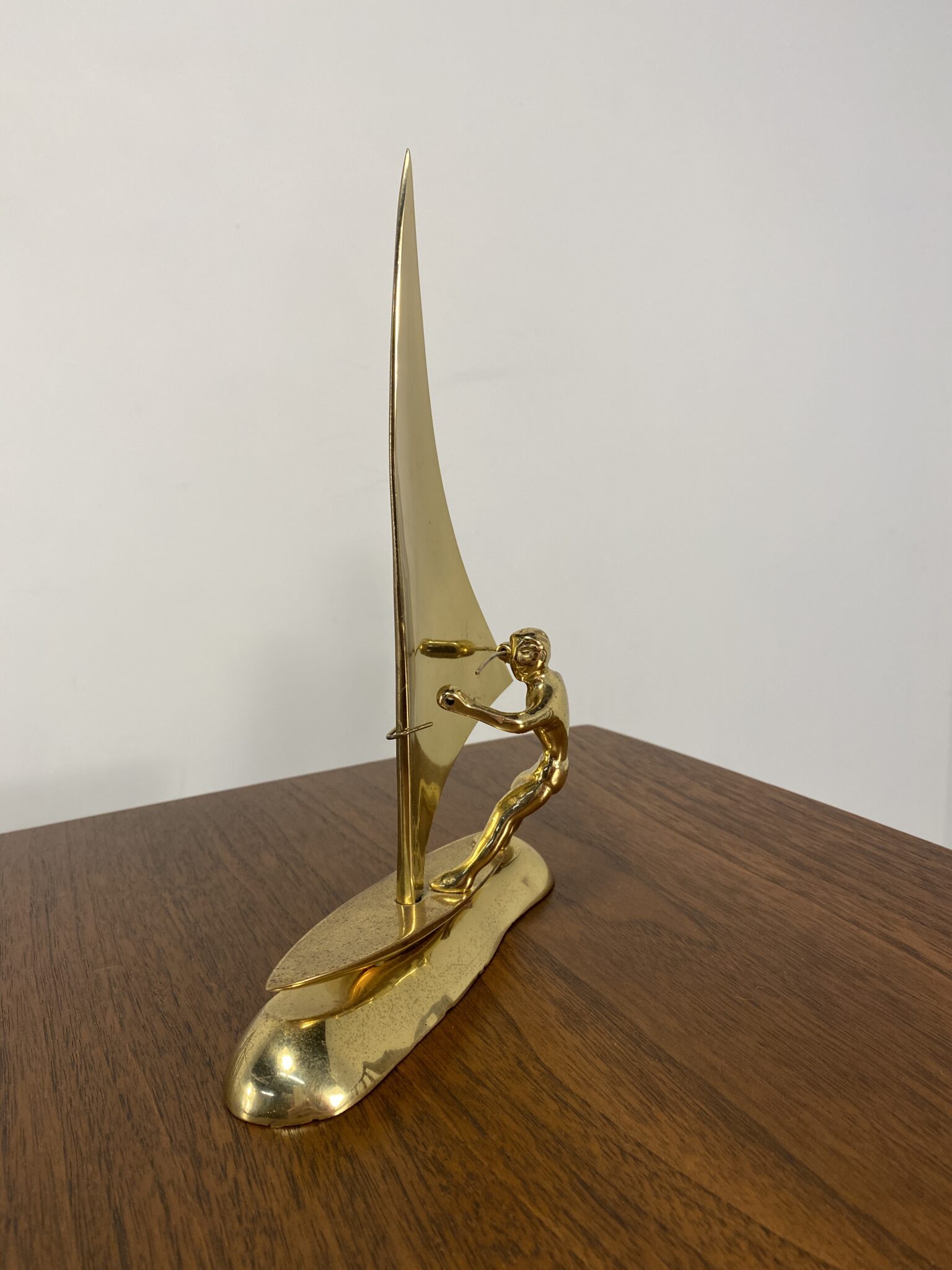 Modern Solid Brass Windsurfer Sculpture EPOCH