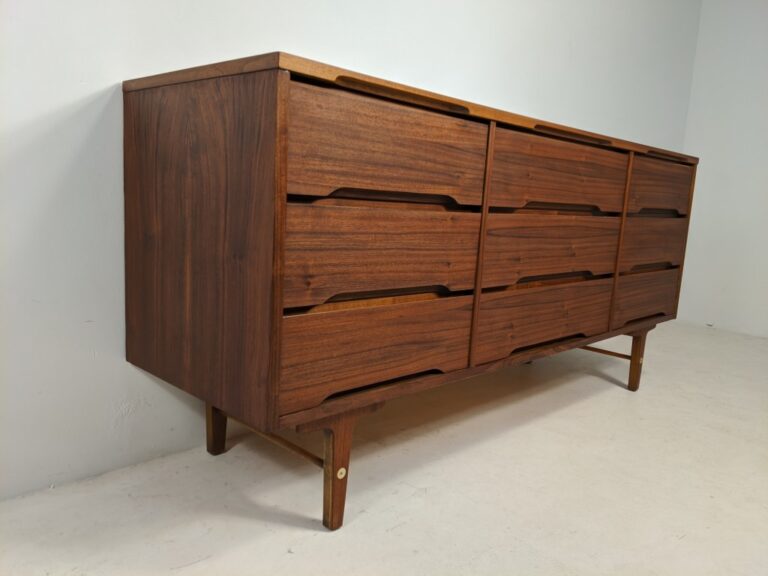 MCM Walnut Triple Low Dresser by Stanley Furniture EPOCH