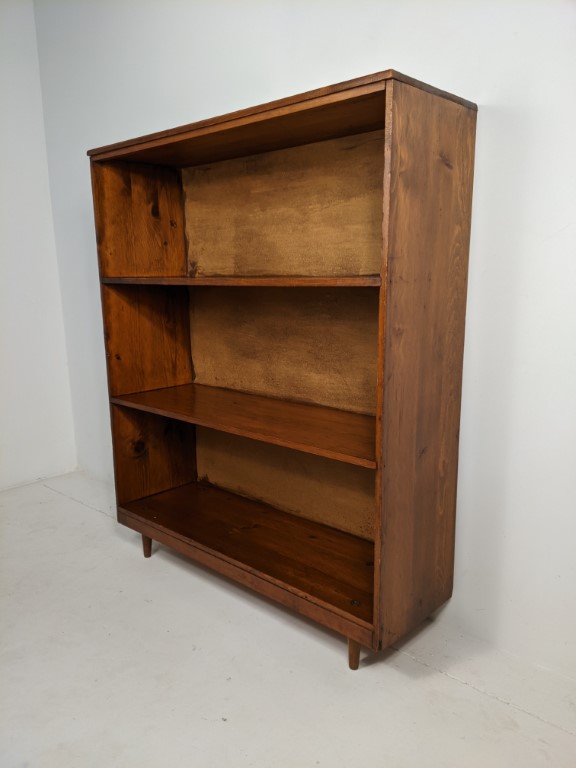 Mid Century Modern Solid Pine, Handcrafted Bookcase