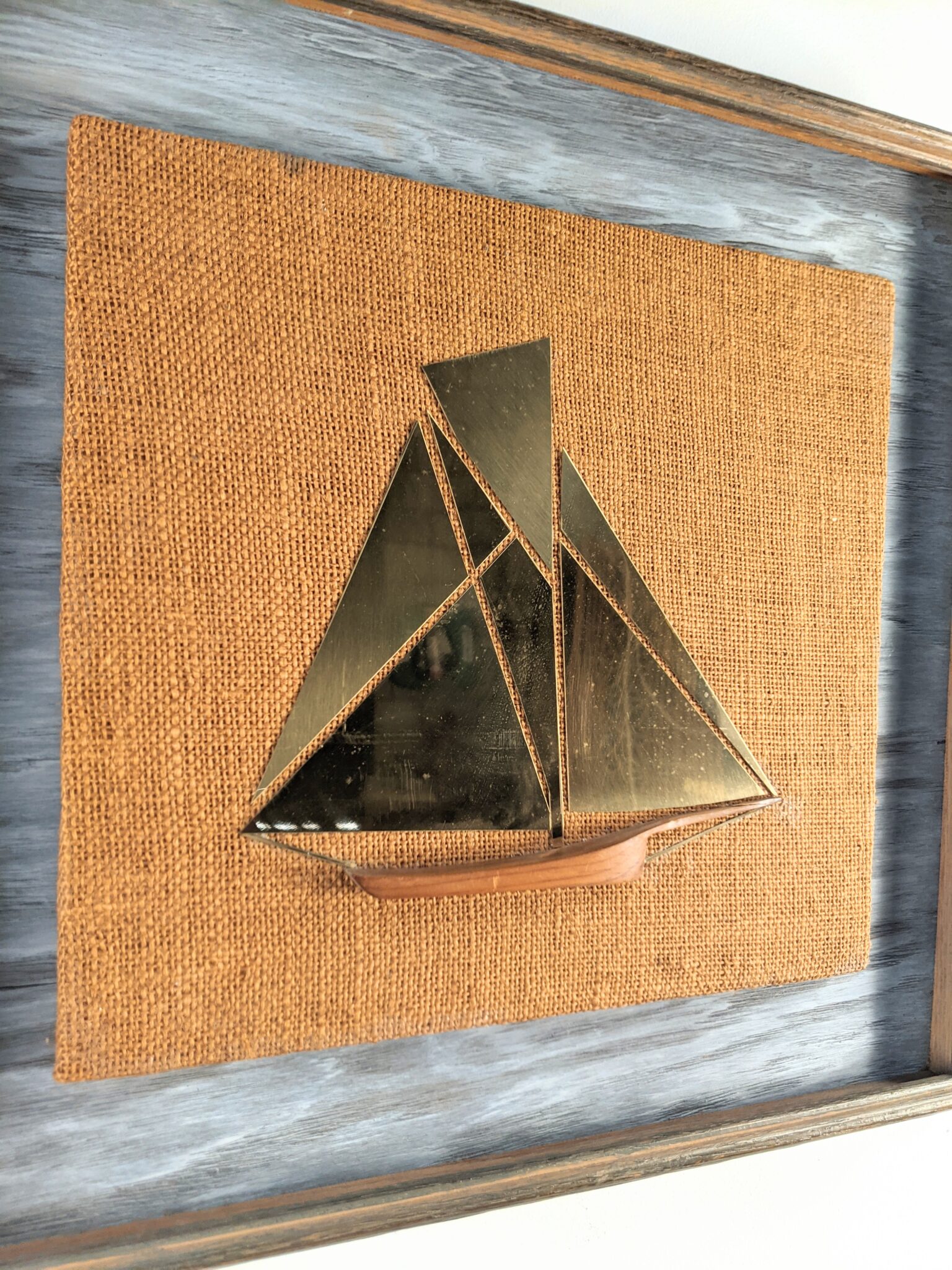 Framed Multimedia Sailboat Wall Hanging, 19.5" X 18.5" X 2" EPOCH