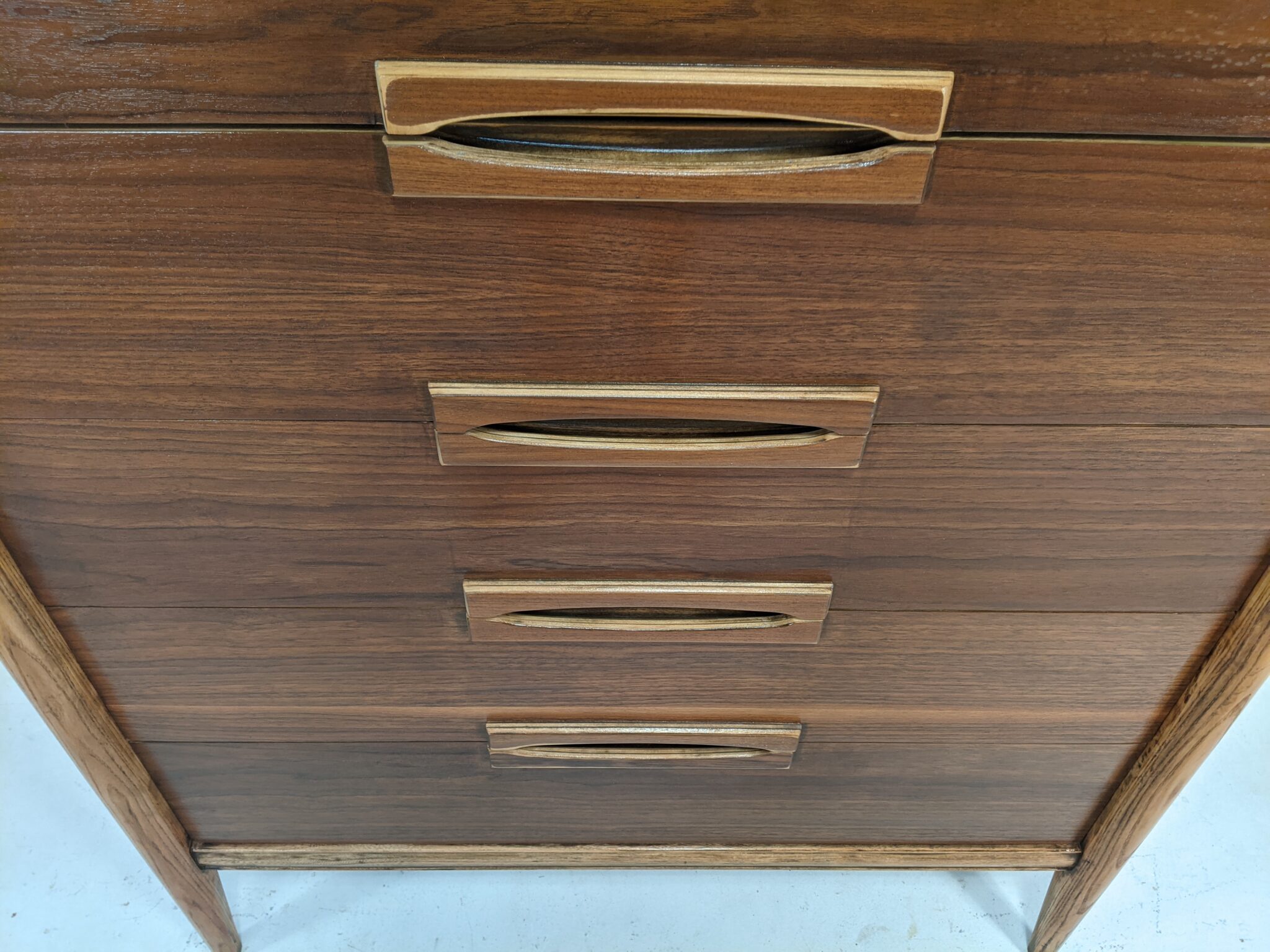 Vintage MCM Walnut High Dresser by Bassett EPOCH