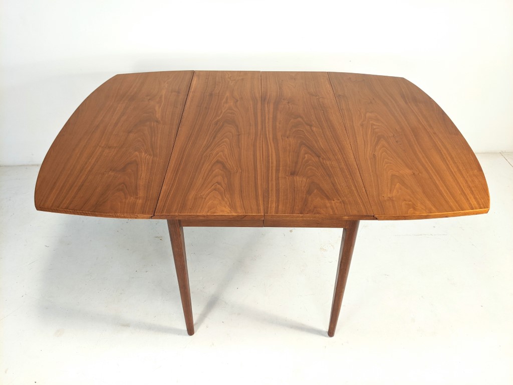 Mid Century Modern Walnut Drop Leaf Dining Table