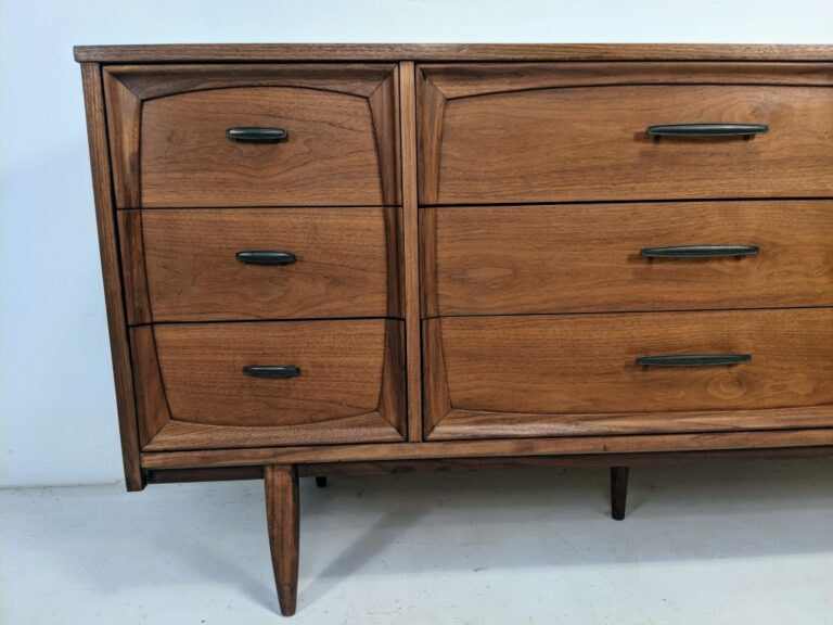Vintage MCM Walnut Triple Low Dresser EPOCH