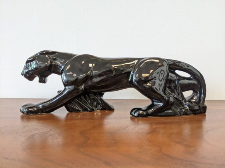 Vintage Black Panther Ceramic Statue by McCoy EPOCH