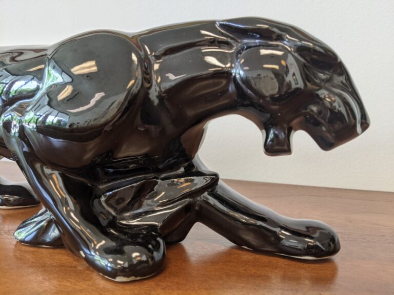 Vintage Black Panther Ceramic Statue by McCoy EPOCH