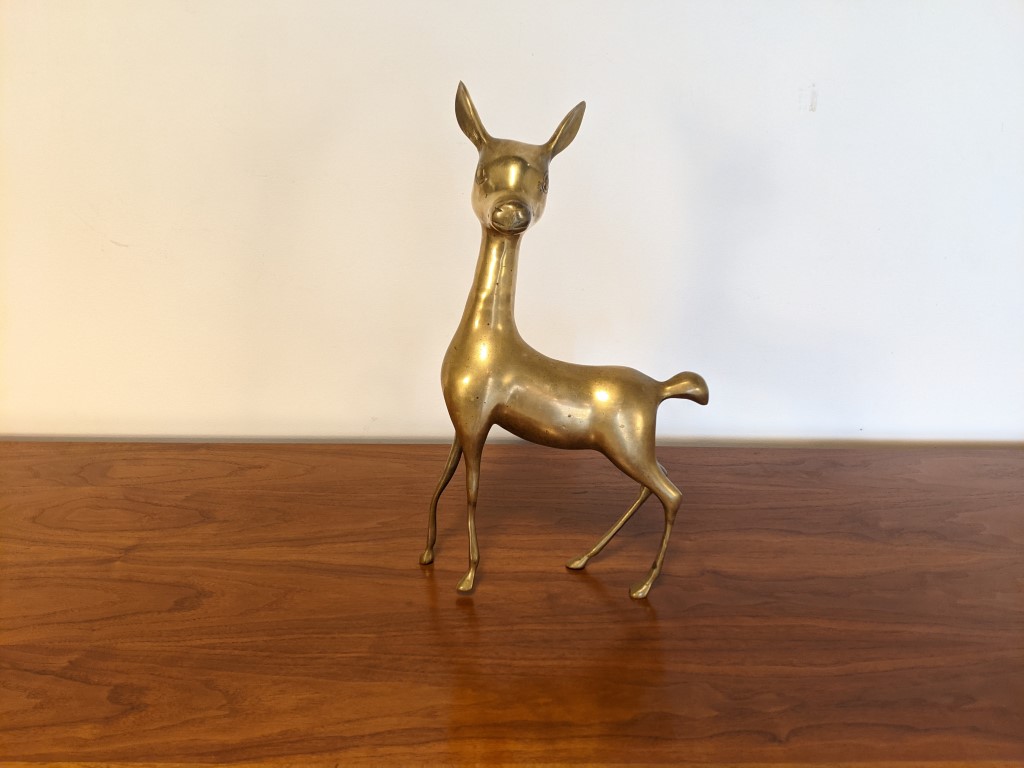 Large Vintage Solid Brass Deer Sculpture - EPOCH